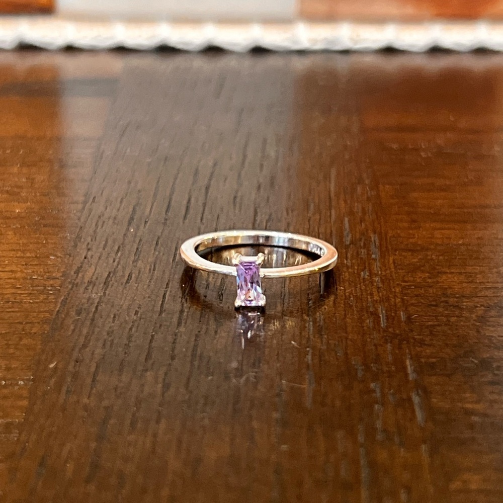 Lavender crystal ring